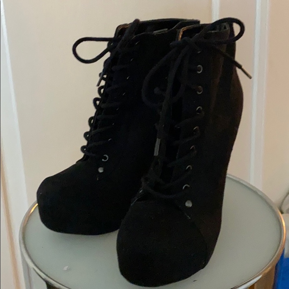 Black suede ankle boots - 8